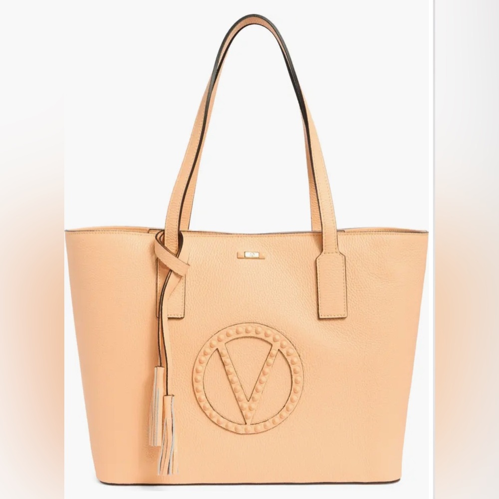 NEW| Valentino Beige Leather Tote with Logo